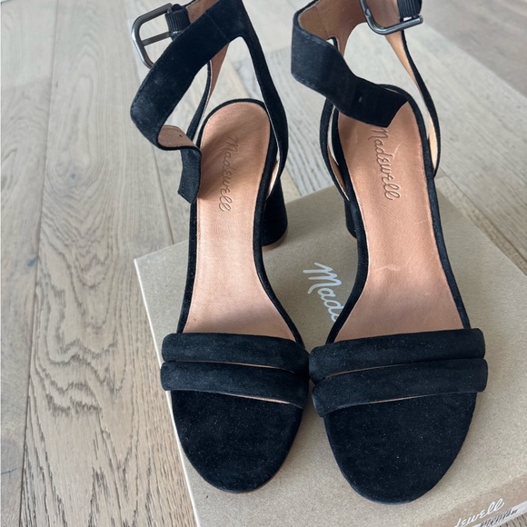 Madewell angle strap high heel sandal shoe black size 7.5 - Picture 3 of 4